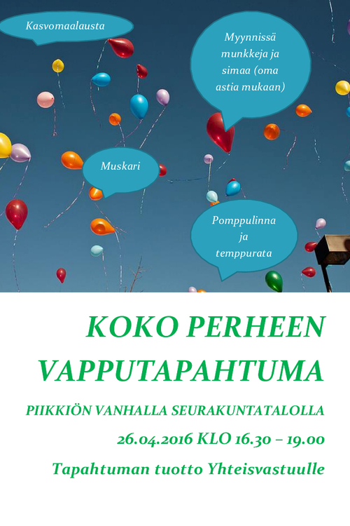 Koko perheen vapputapahtuma Koko perheen vapputapahtuma