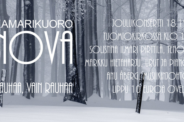 Kamarikuro Novan joulukonsertti: Rauhaa, vain rauhaa Kamarikuro Novan joulukonsertti: Rauhaa, vain rauhaa