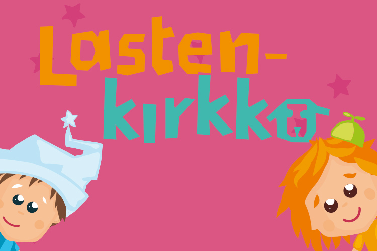 Lastenkirkon banneri, linkki osoitteeseen lastenkirkko.fi.
