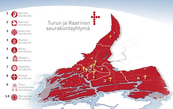 See parishes of Turku and Kaarina on the map.