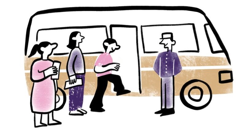 Historiakerhon kesäretki Paraisille ja Nauvoon Bussiretki piirroskuva.