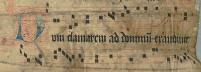 Gregoriaanisen laulun kesäkurssi 2025 Kansalliskirjaston kuva, F.m.II.116, f. 1v. Kansalliskirjasto