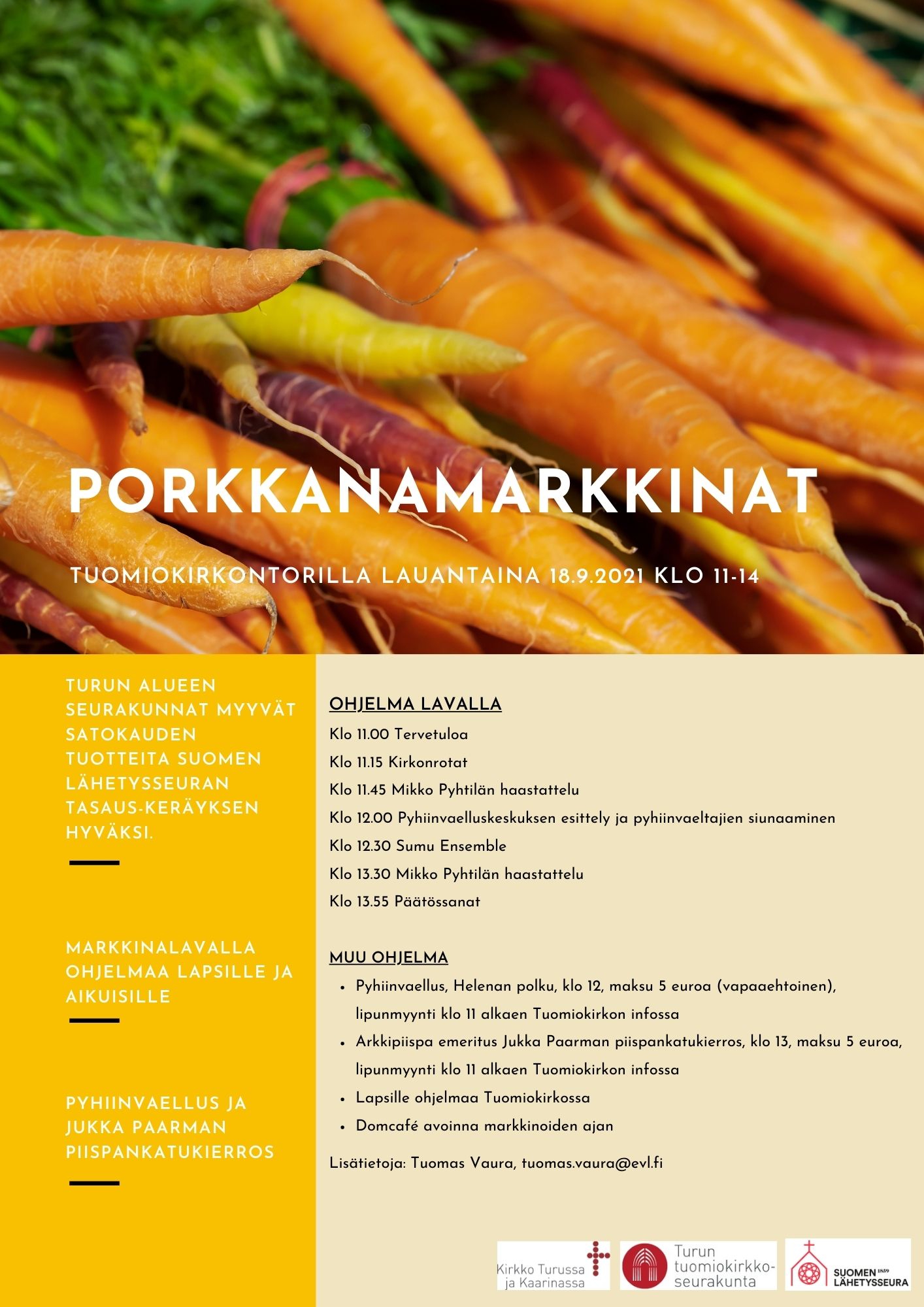 Porkkanamarkkinat Tuomiokirkontorilla Porkkanamarkkinat 2021
