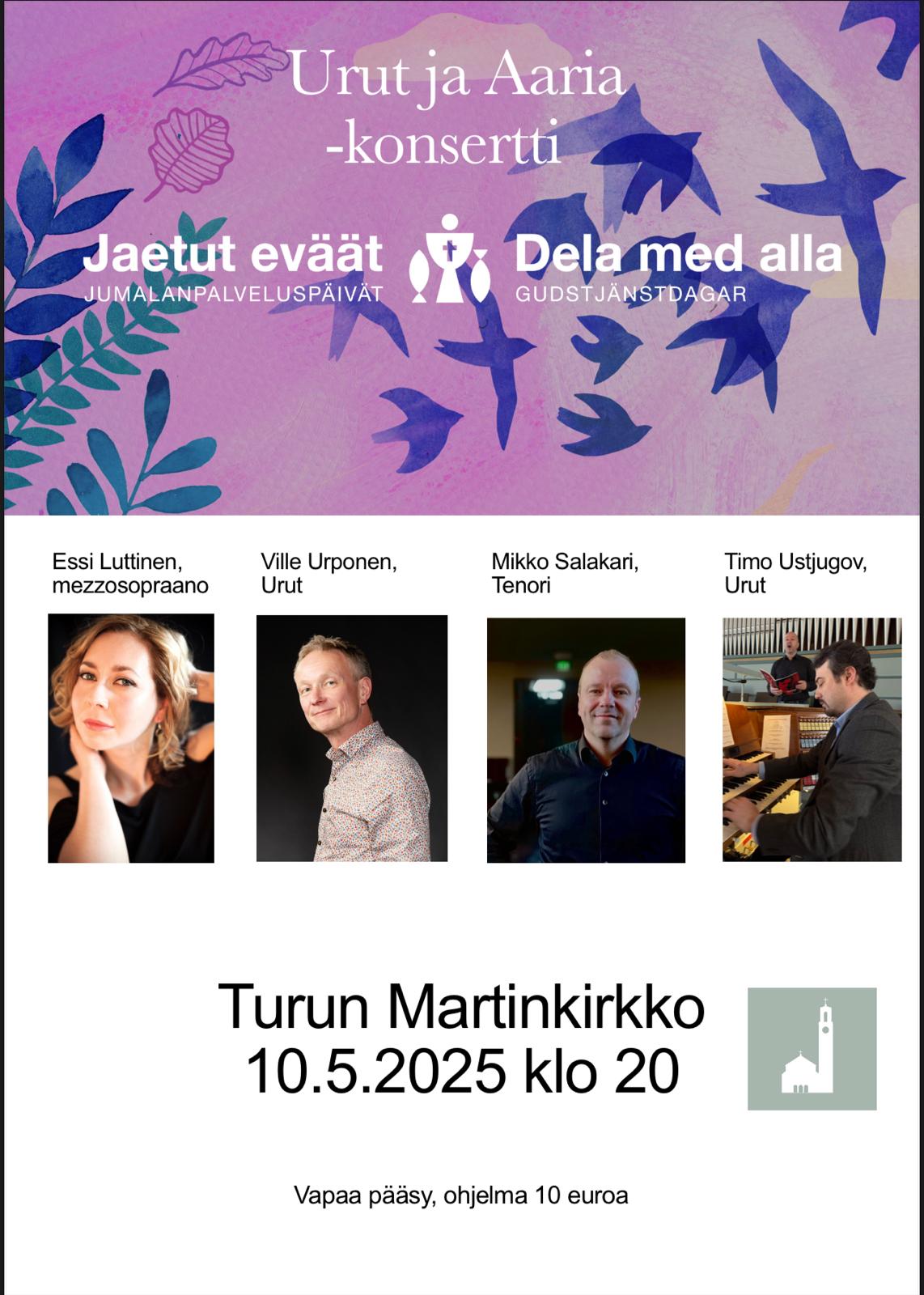 Urut ja Aaria konsertti Juliste Urut ja Aaria tapahtuma