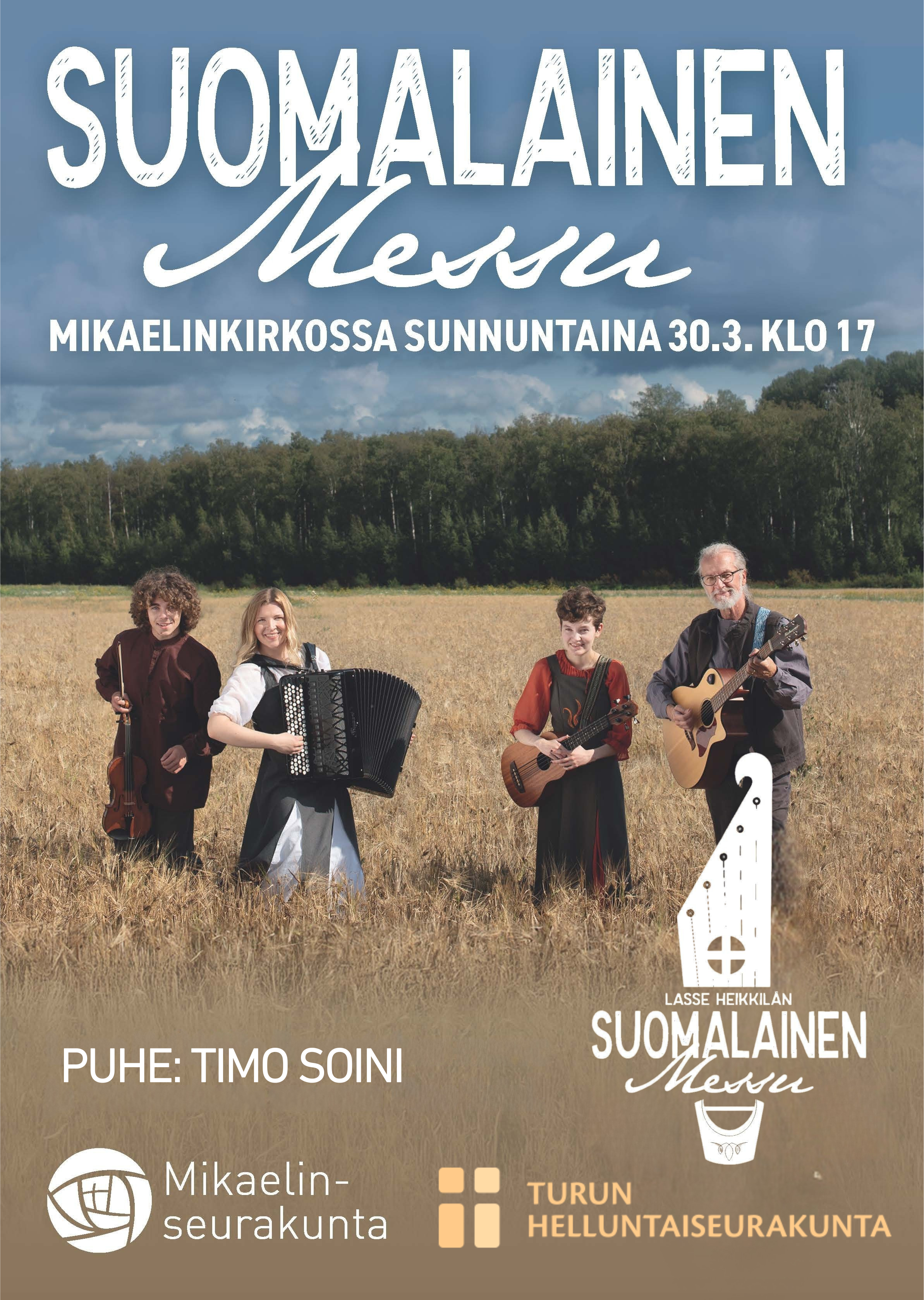 Suomalainen messu Mikaelinkirkossa Suomalaisen messun mainosjuliste