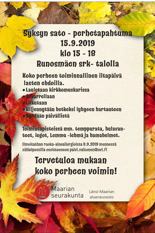 Syksyn sato -perhetapatuma Syksyn sato -perhetapatuma