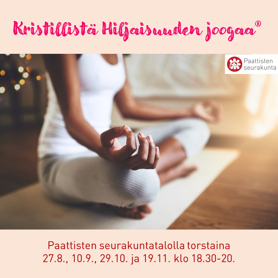 Kristillistä Hiljaisuuden joogaa® Nainen joogaamassa kiitollisuusasennossa