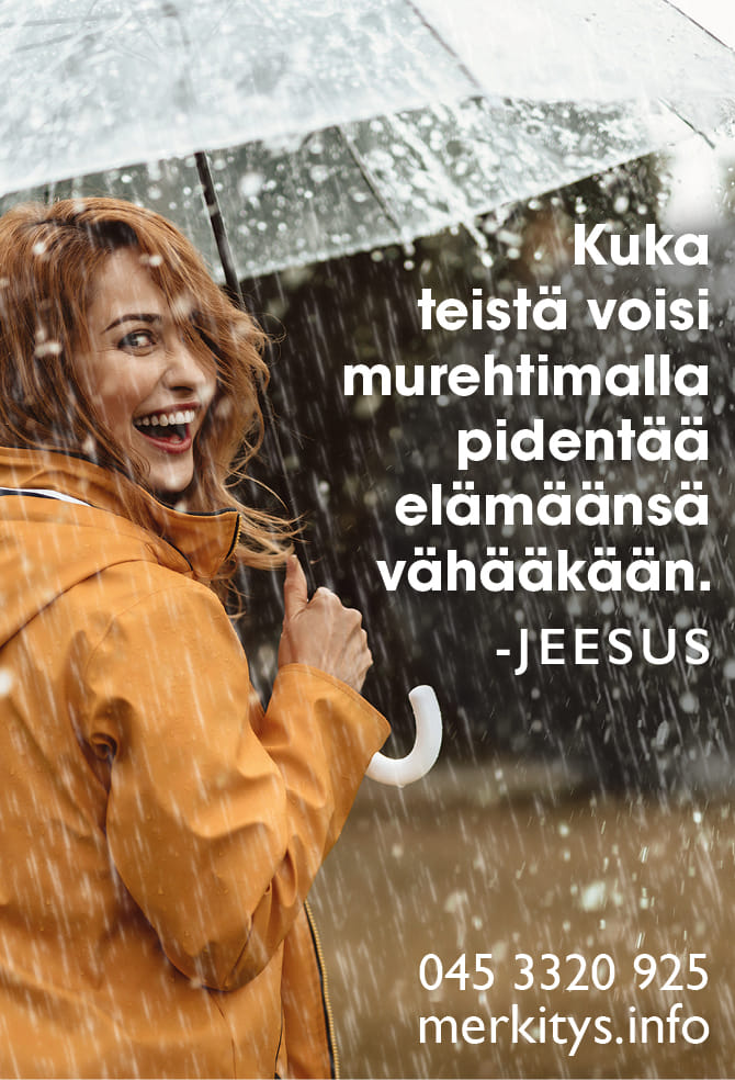 TURKU RUKOILEE - Merkitys-kampanjan kiitosjuhla Kuvassa nainen sateenvarjon kanssa ja teksti