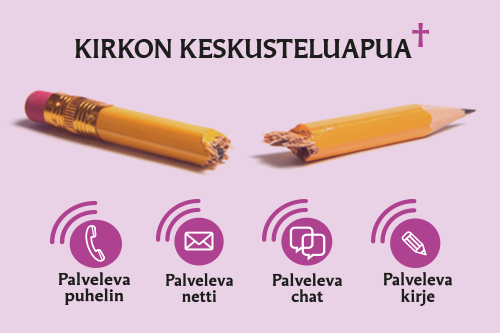 Kirkon keskusteluapua banneri