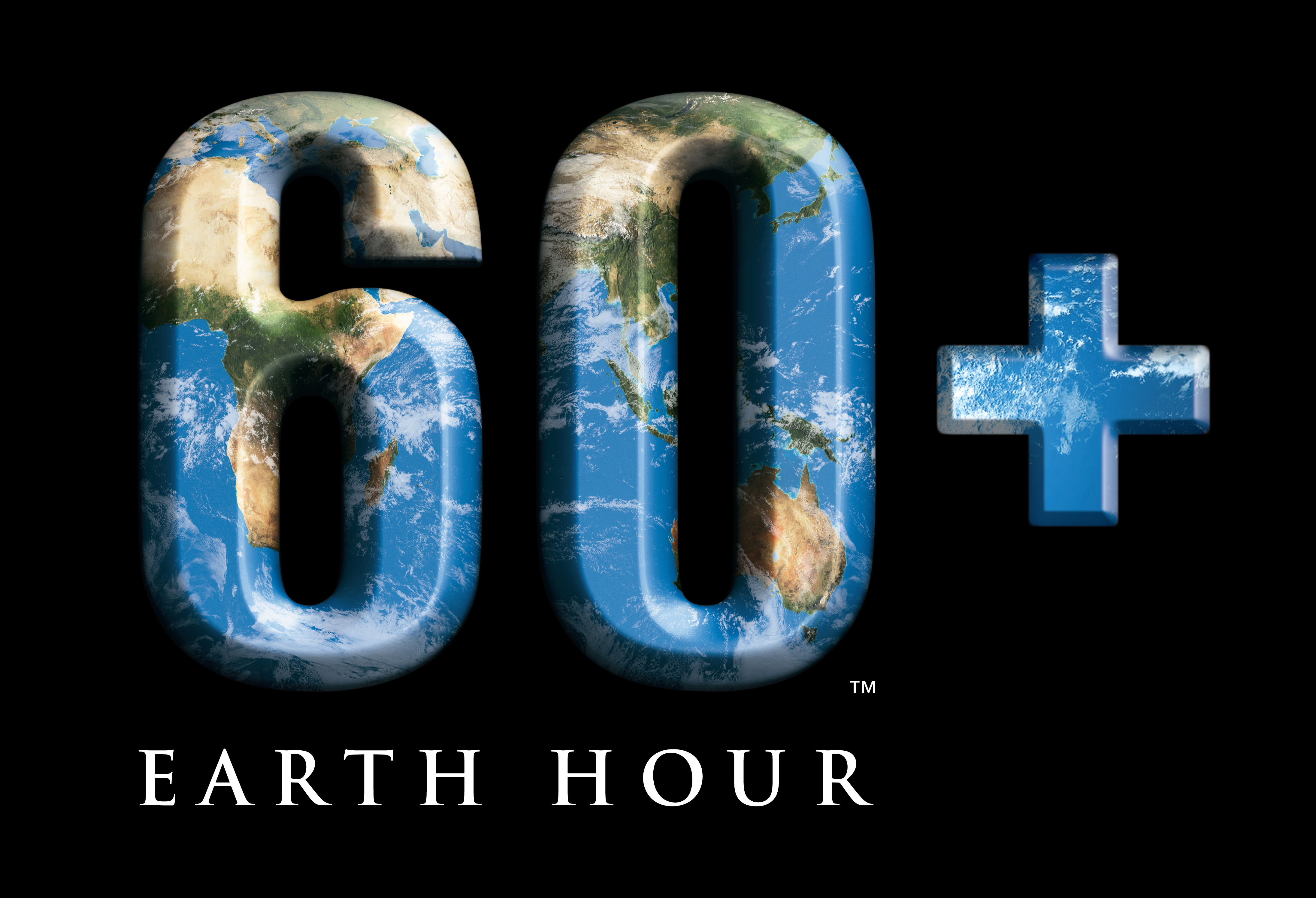 Earth Hour -logo, jossa numero 60