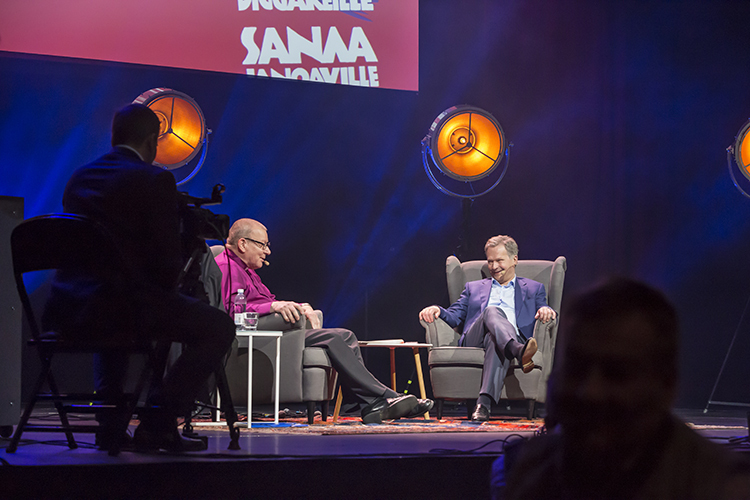 Piispa Eero Huovinen ja presidentti Niinistö Kirkkopäivillä 20.5.2017