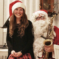 Joulupukki ja Tiina Ilonen.