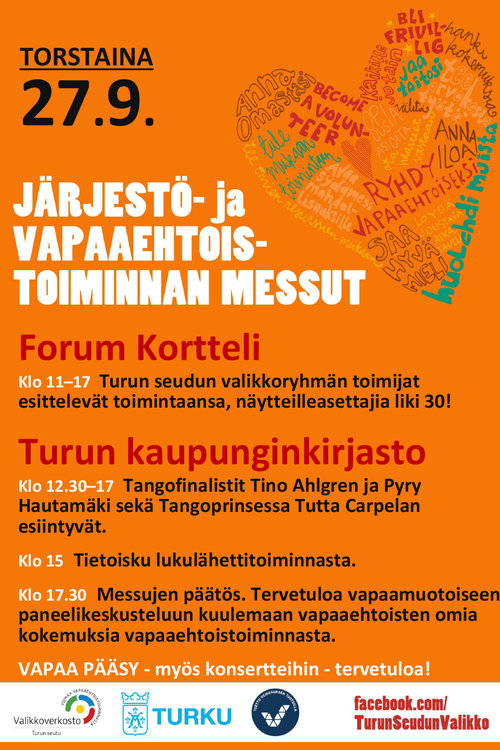 Vapaaehtoistyön messujen juliste.