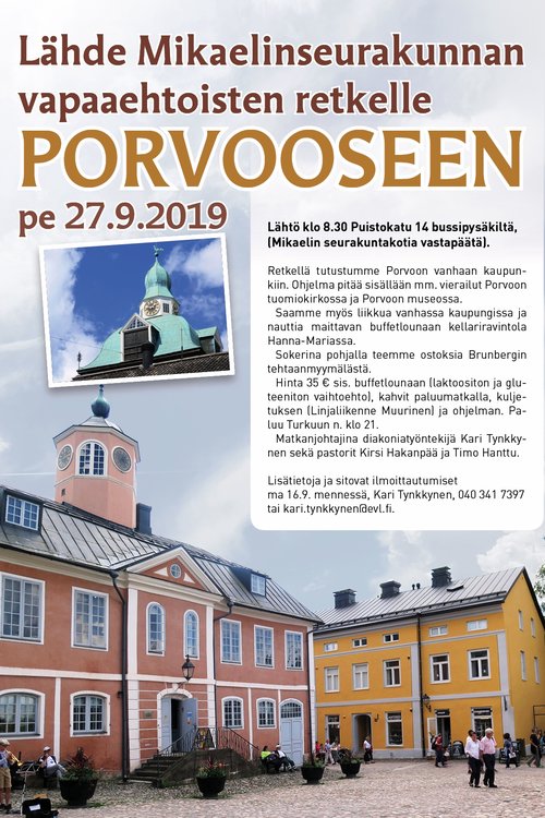 Vapaaehtoistyön retki Porvooseen 27.9.2019